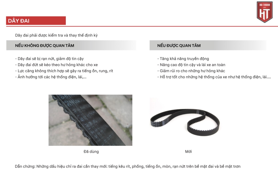 bảo dưỡng dây đai