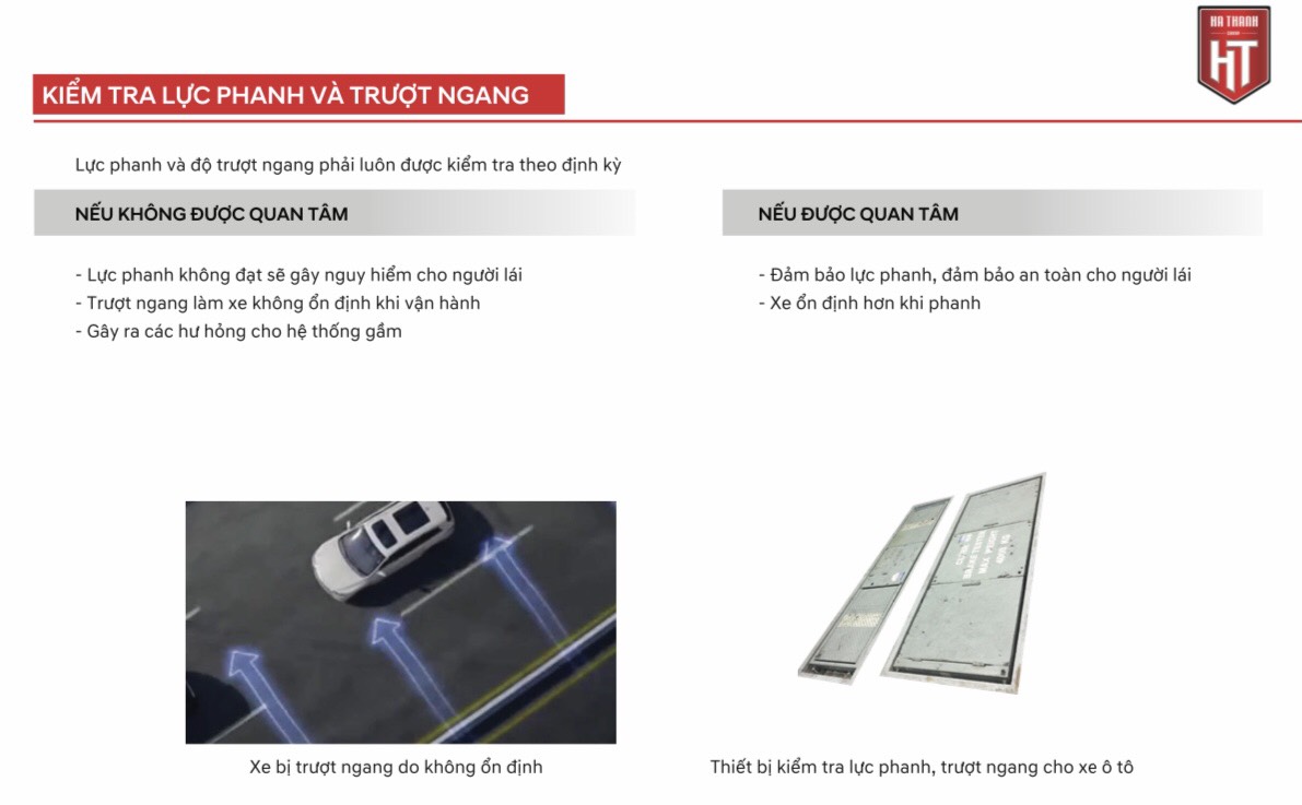 Kiểm tra lực phanh và trượt ngang